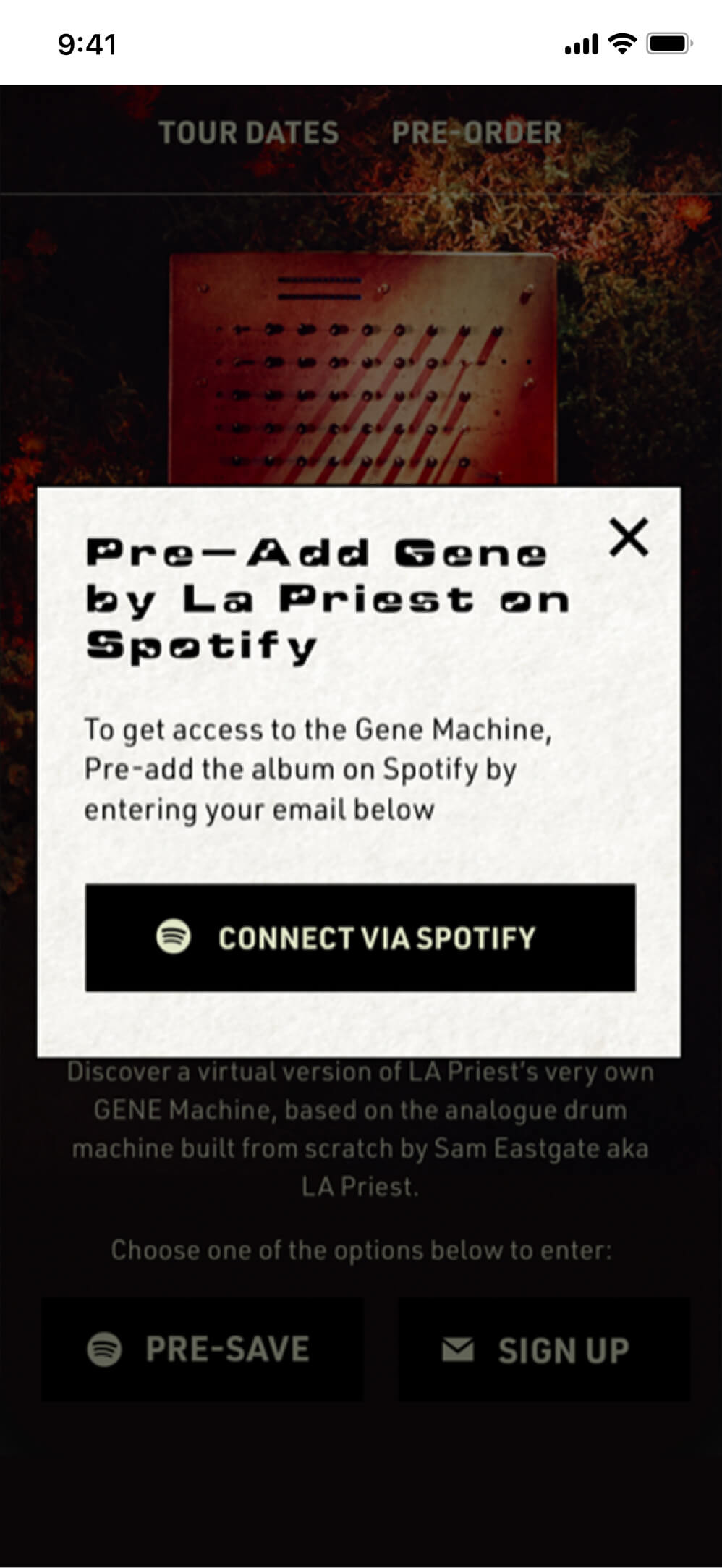 The mobile pre-save call to action