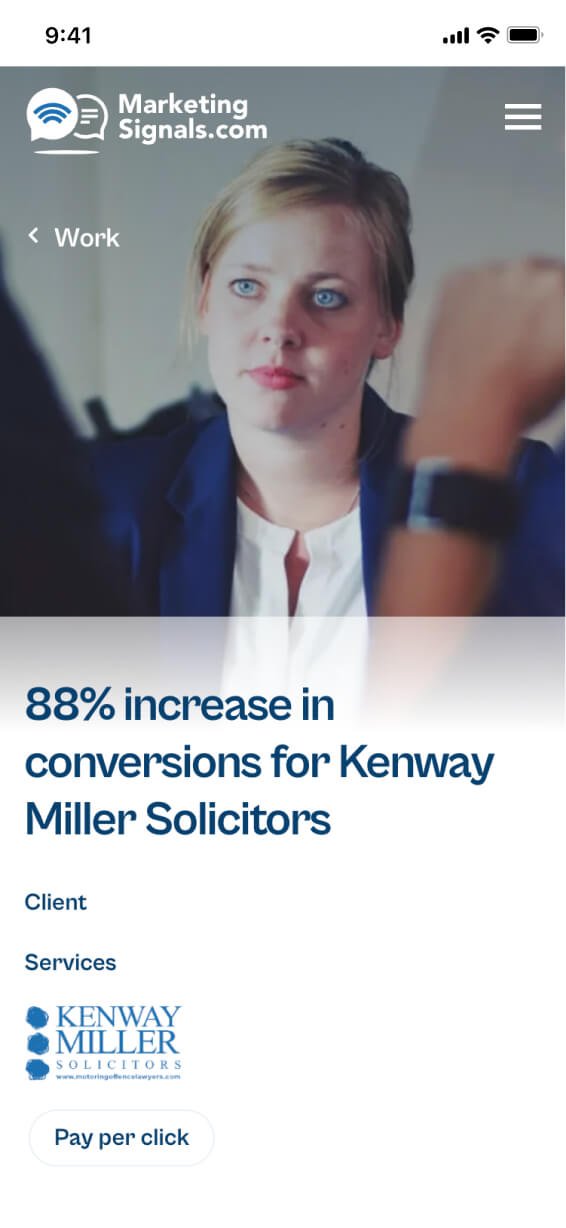 A mobile view of a case study