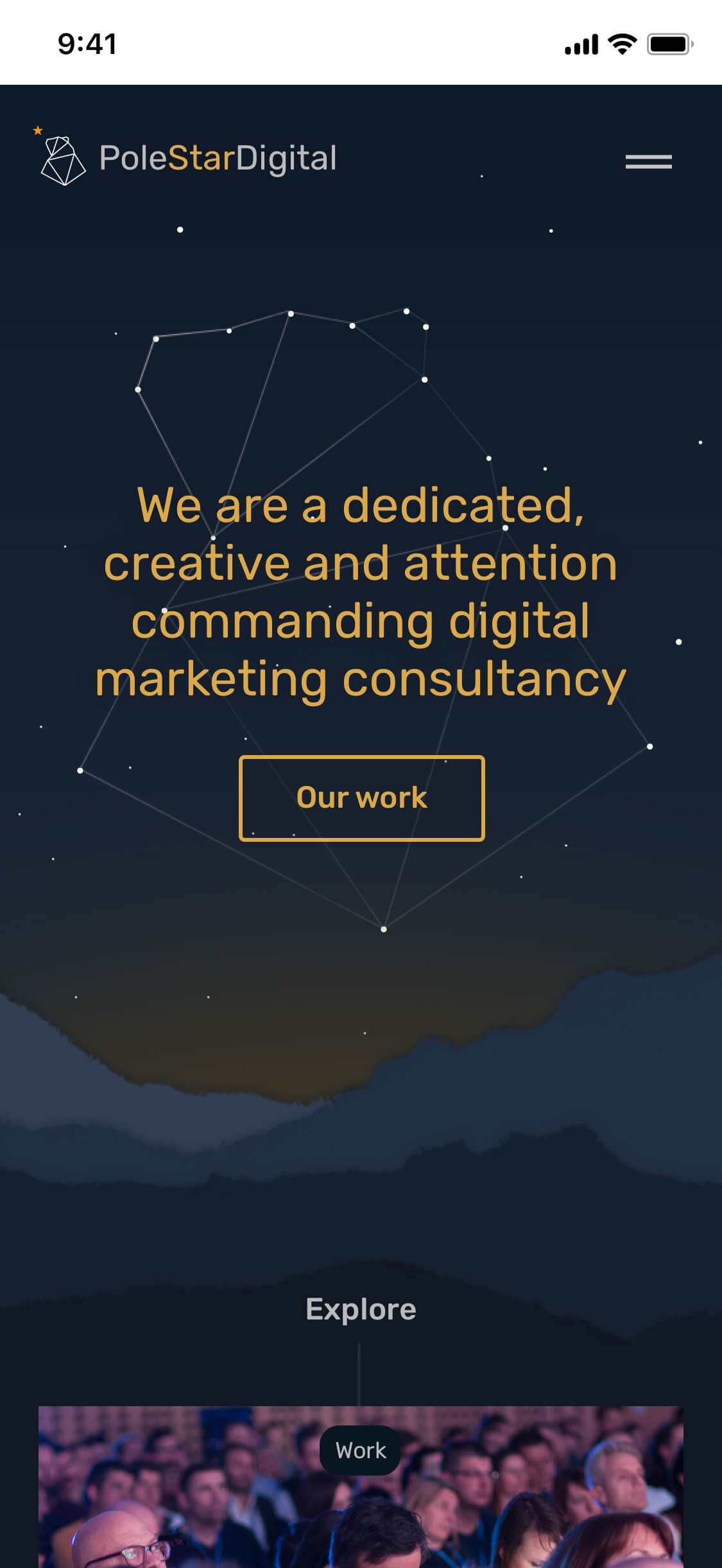 The mobile homepage